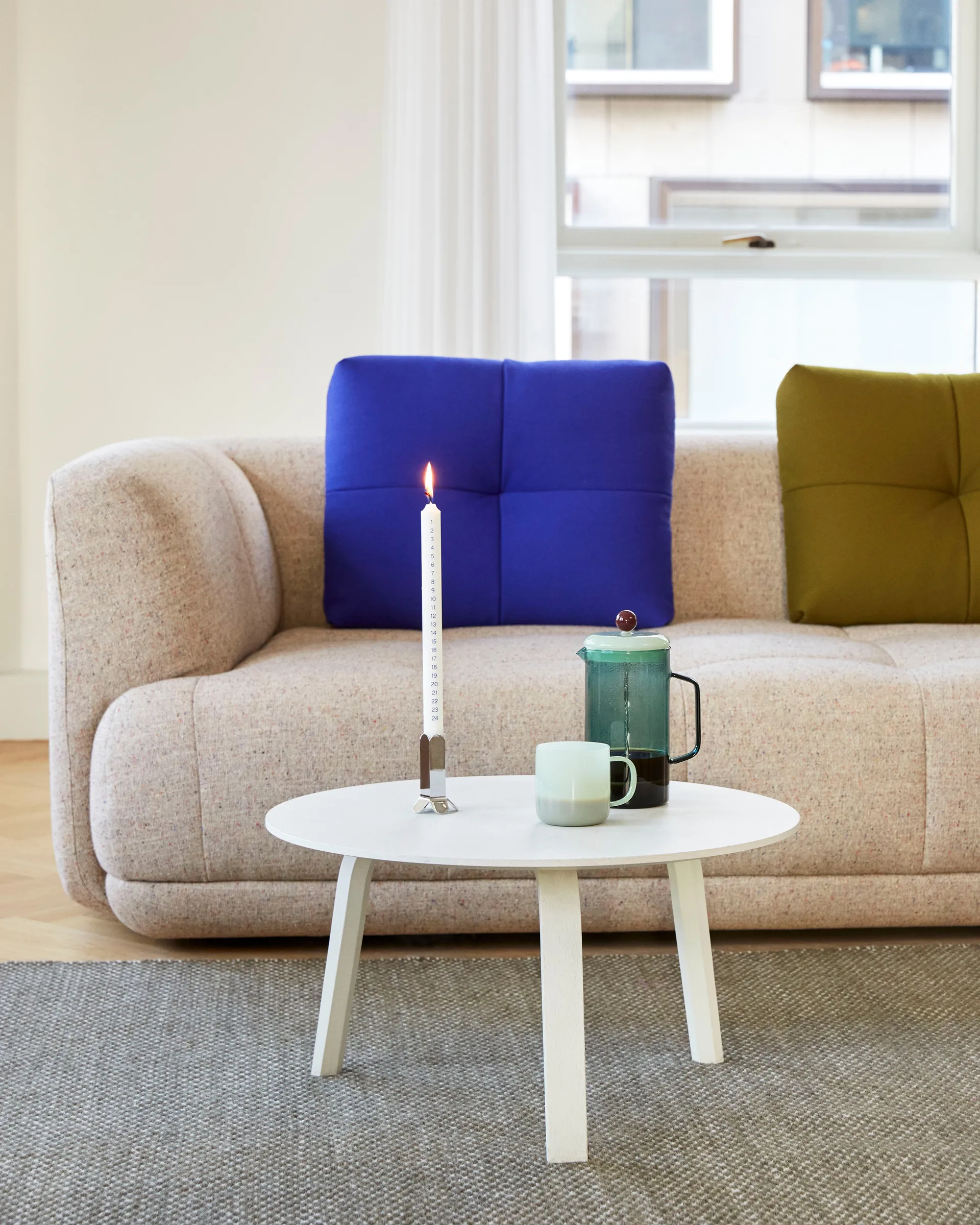 Table basse Bella, White oak, Ø60x32 cm HAY