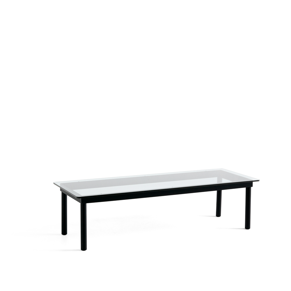 HAY Table basse Kofi Black oak-clear glass, 50 cm | Design Scandinave | Table de salon | Noir
