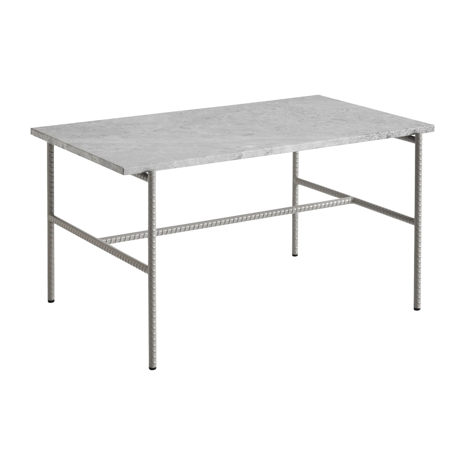 Table basse Rebar 80x49x40,5 cm, Grey marble-fossil HAY