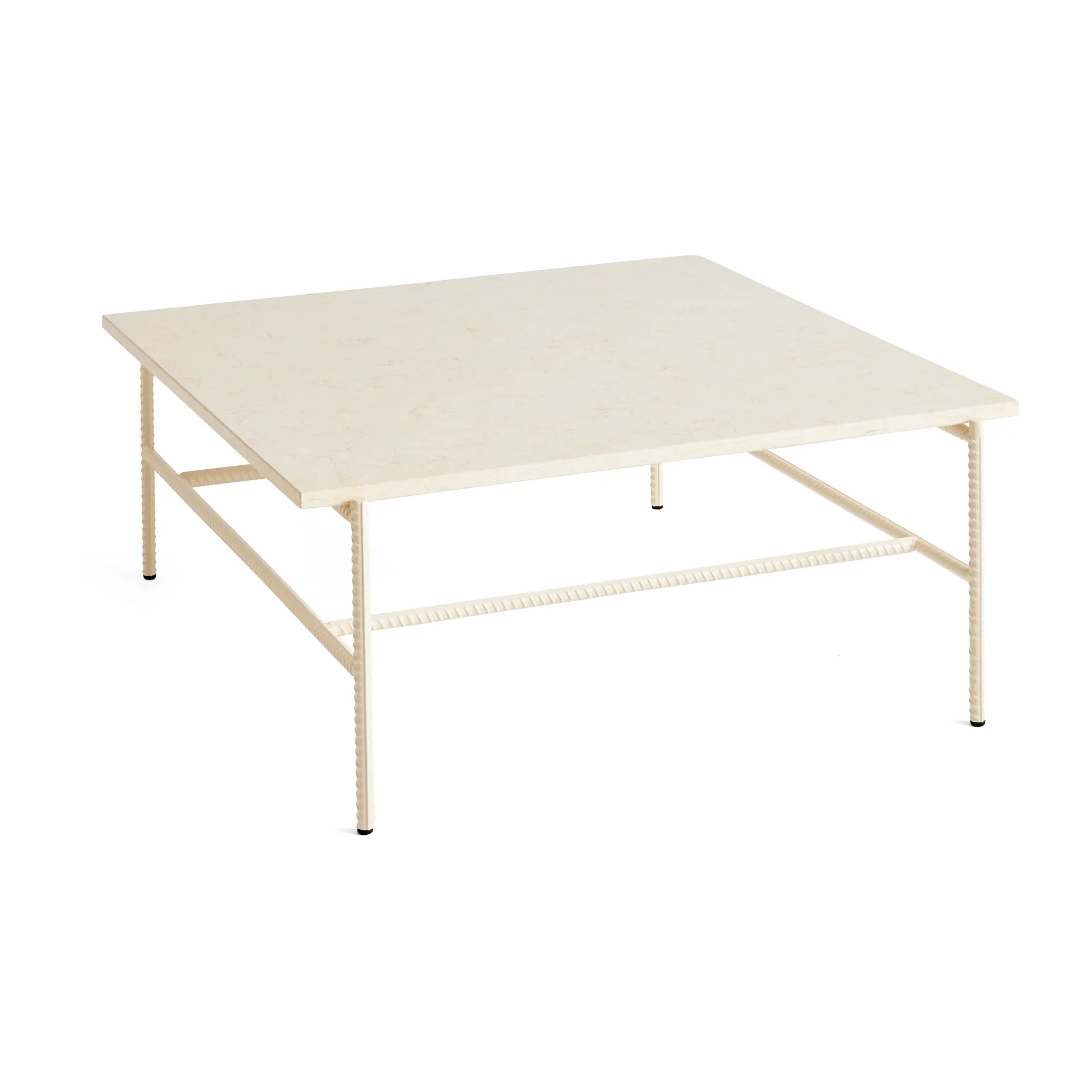 Table basse Rebar 80x84x33 cm, Beige marble-alabaster HAY