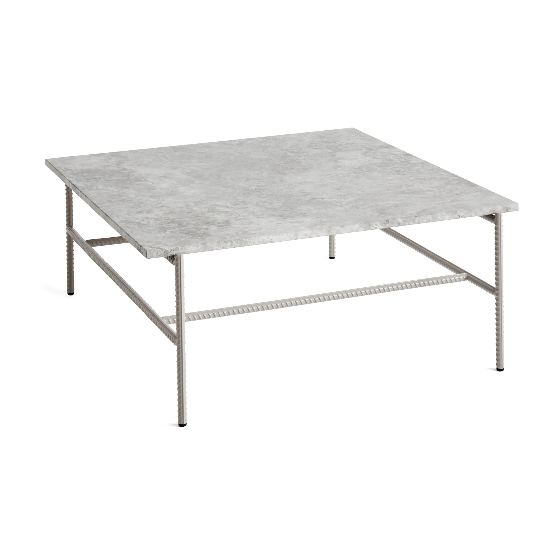 Table basse Rebar 80x84x33 cm, Grey marble-fossil HAY
