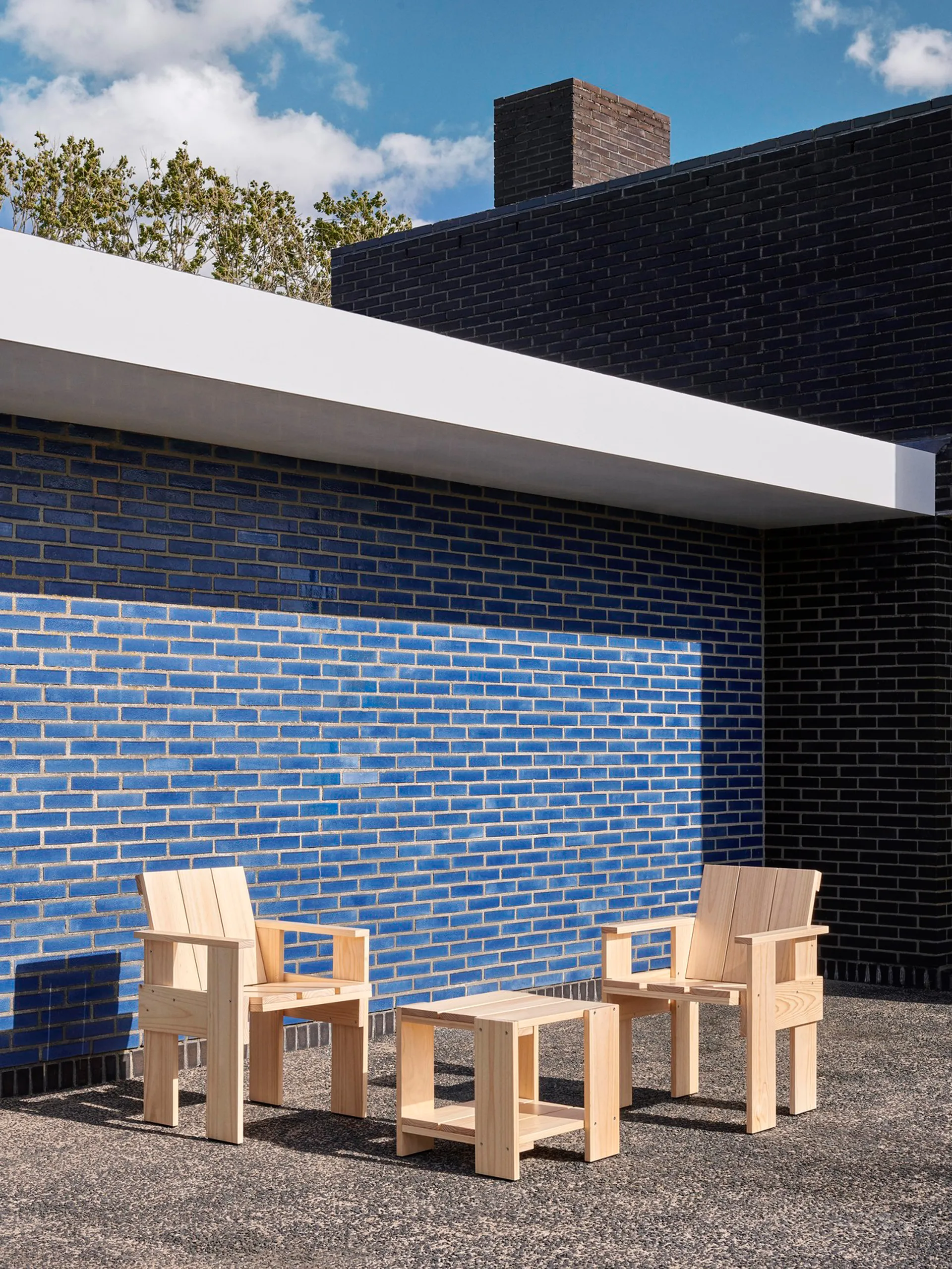 Table Crate Side Table 49,5x49,5x45 cm pin laqué, Water-based lacquered pinewood HAY