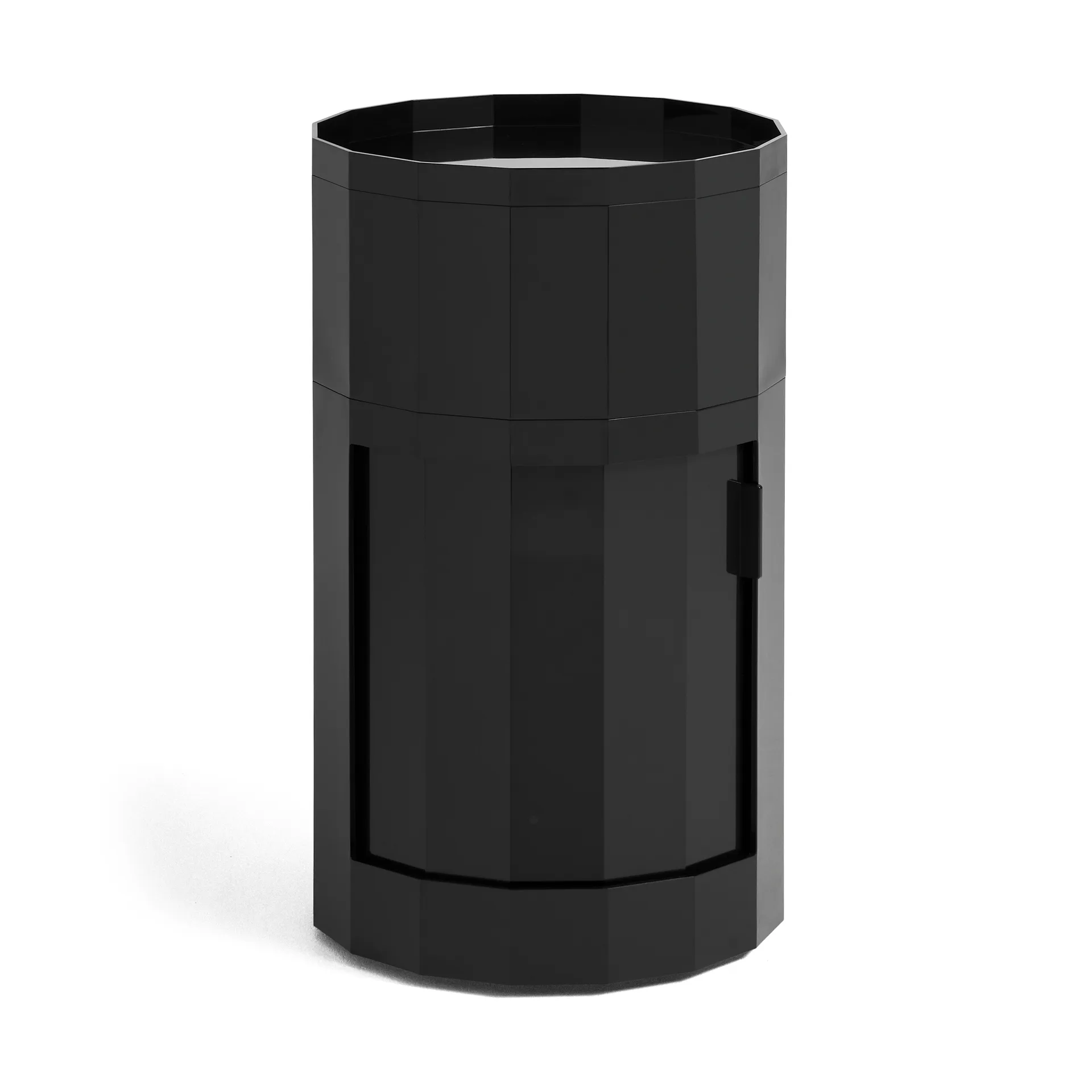 Table d'appoint Facet Cabinet high pieds/roues 66 cm, Anthracite HAY