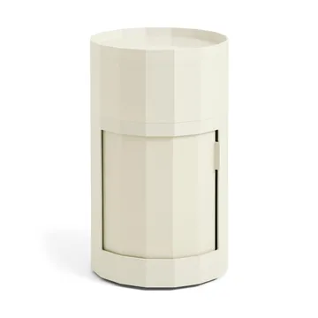 Table d'appoint Facet Cabinet high pieds/roues 66 cm - Eggshell - HAY