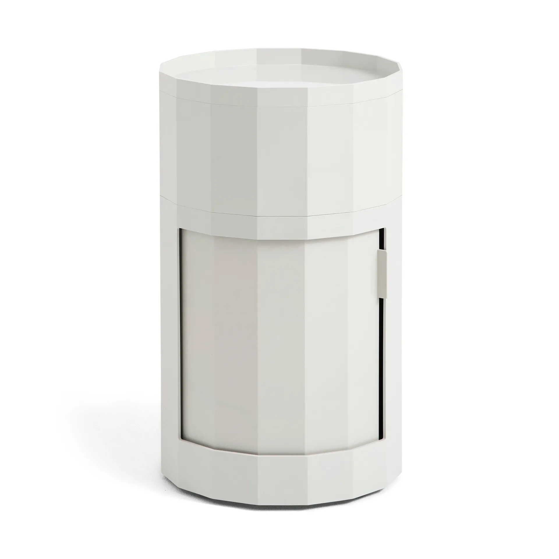 Table d'appoint Facet Cabinet high pieds/roues 66 cm, Misty grey HAY