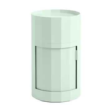 Table d'appoint Facet Cabinet high pieds/roues 66 cm - Soft mint - HAY