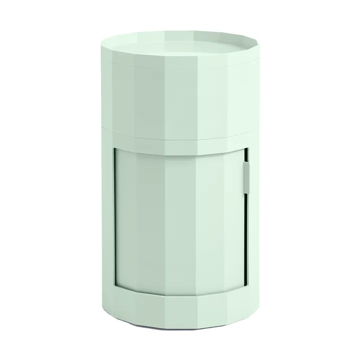 Table d'appoint Facet Cabinet high pieds/roues 66 cm - Soft mint - HAY