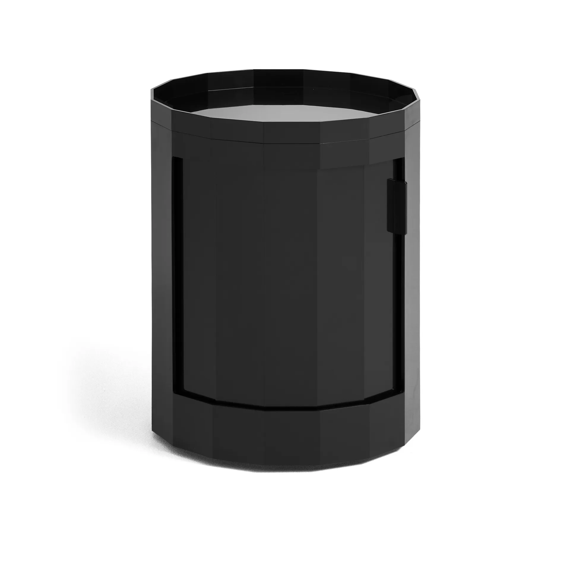 Table d'appoint Facet Cabinet low pieds/roues 49 cm, Anthracite HAY