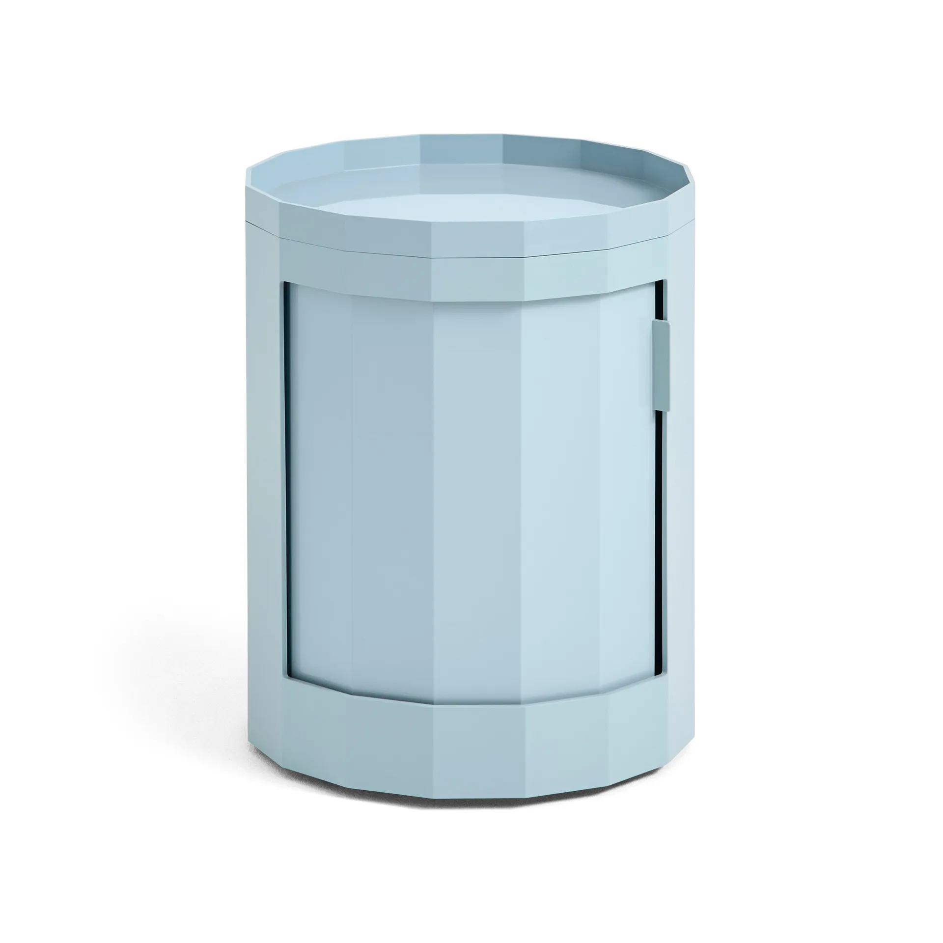 Table d'appoint Facet Cabinet low pieds/roues 49 cm, Misty blue HAY