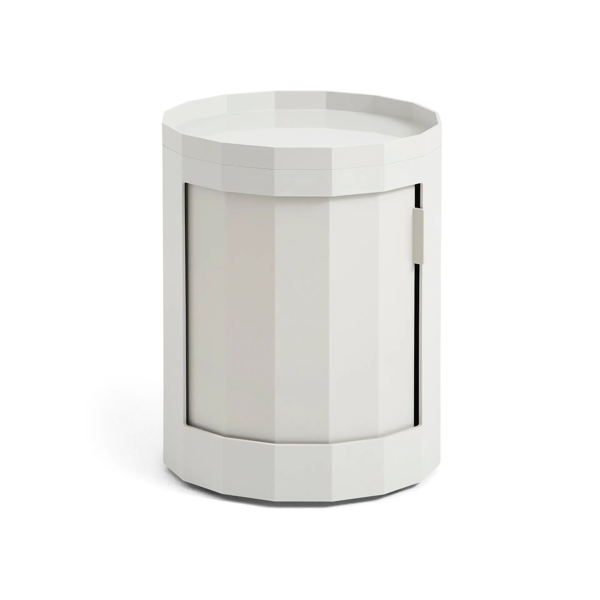 Table d'appoint Facet Cabinet low pieds/roues 49 cm, Misty grey HAY