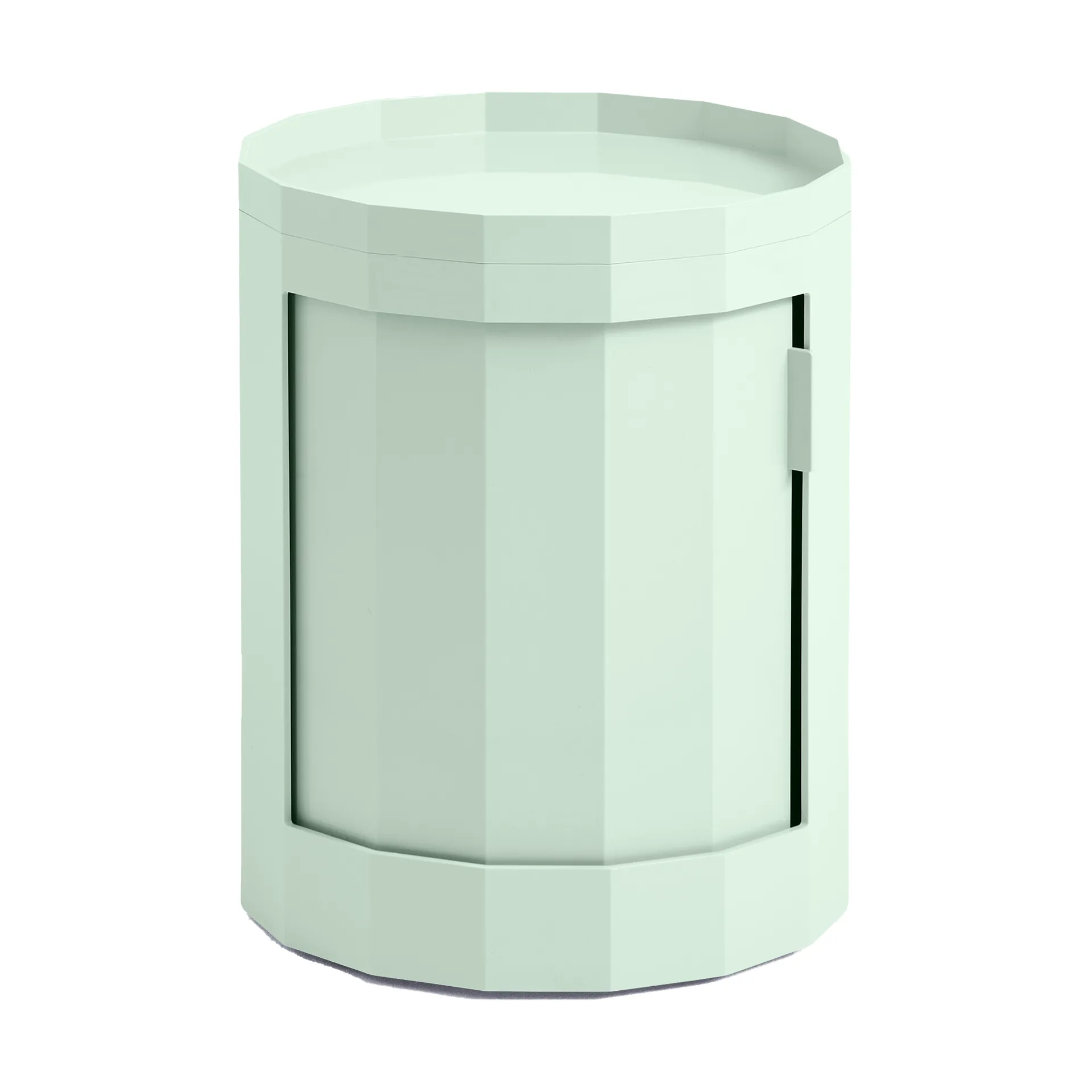 Table d'appoint Facet Cabinet low pieds/roues 49 cm, Soft mint HAY