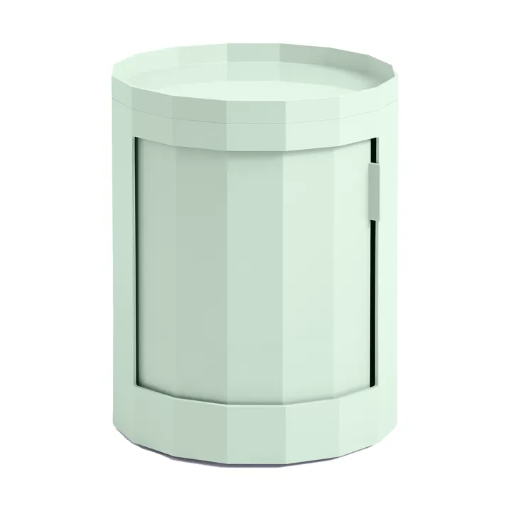 Table d'appoint Facet Cabinet low pieds/roues 49 cm - Soft mint - HAY