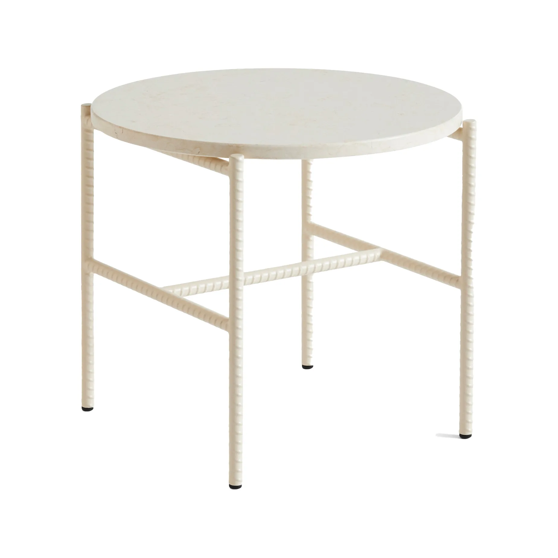 Table d'appoint Rebar Ø45 cm, Beige marble-alabaster HAY