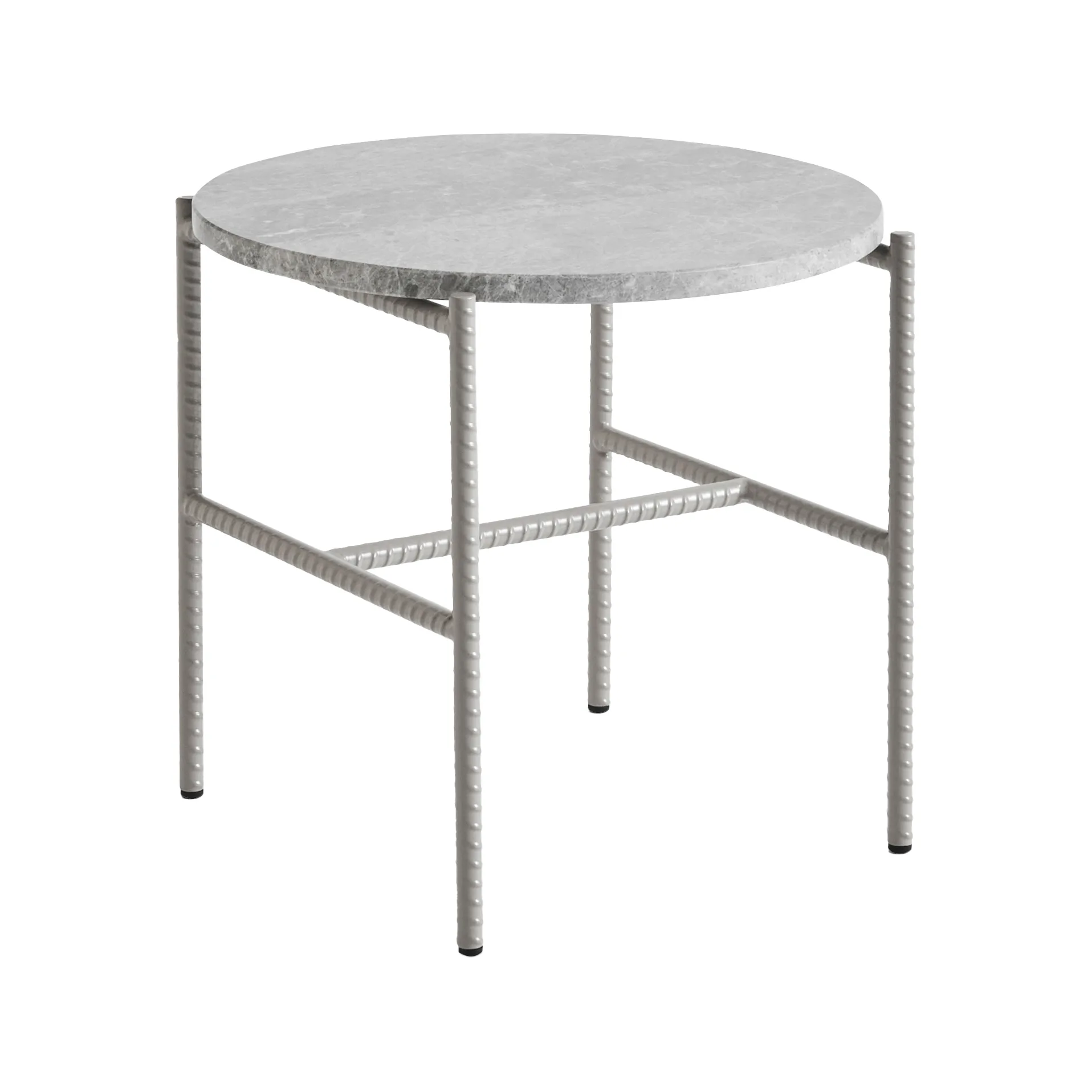 Table d'appoint Rebar Ø45 cm, Grey marble-fossil HAY