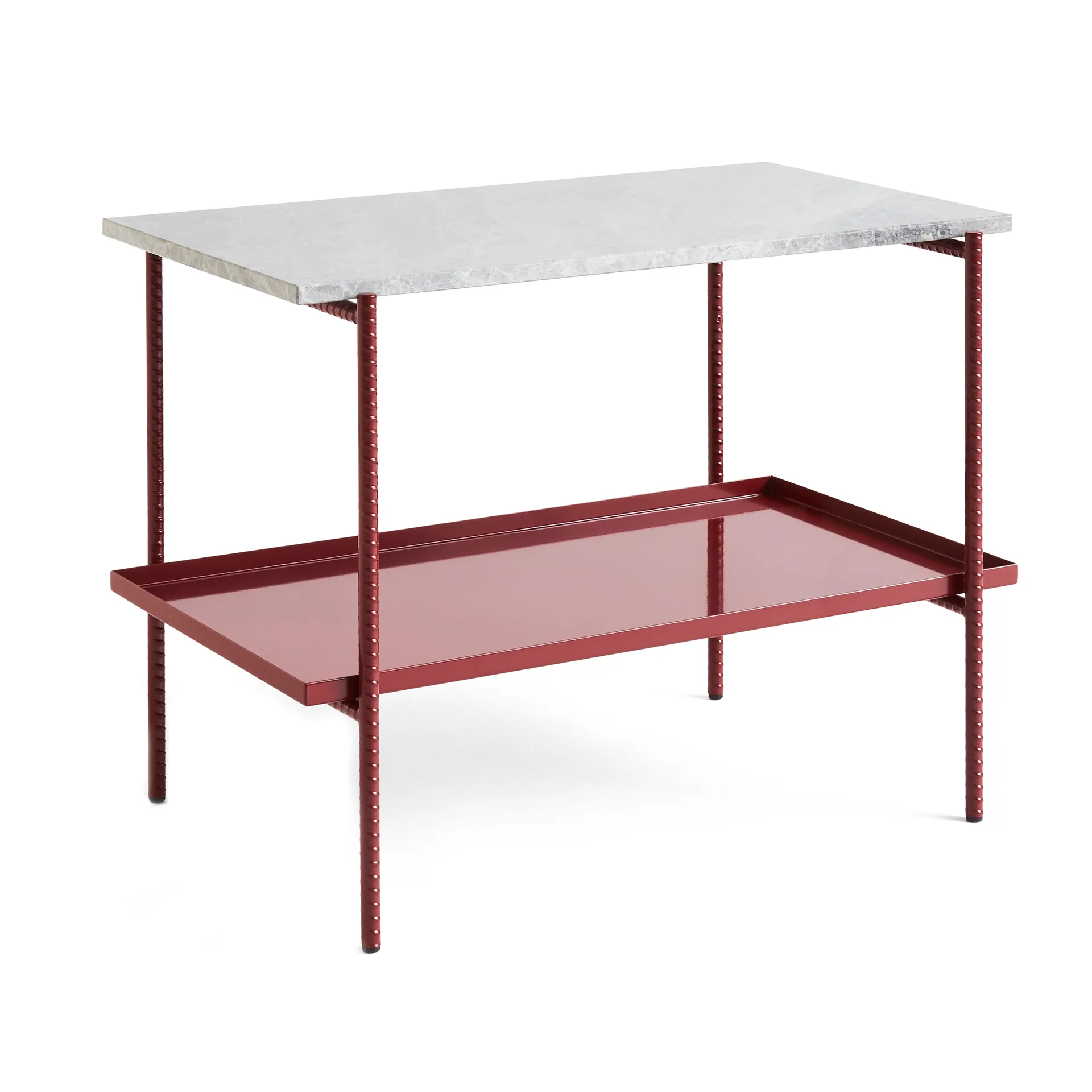 Table d'appoint Rebar 75x44x55 cm, Grey marble-barn red HAY