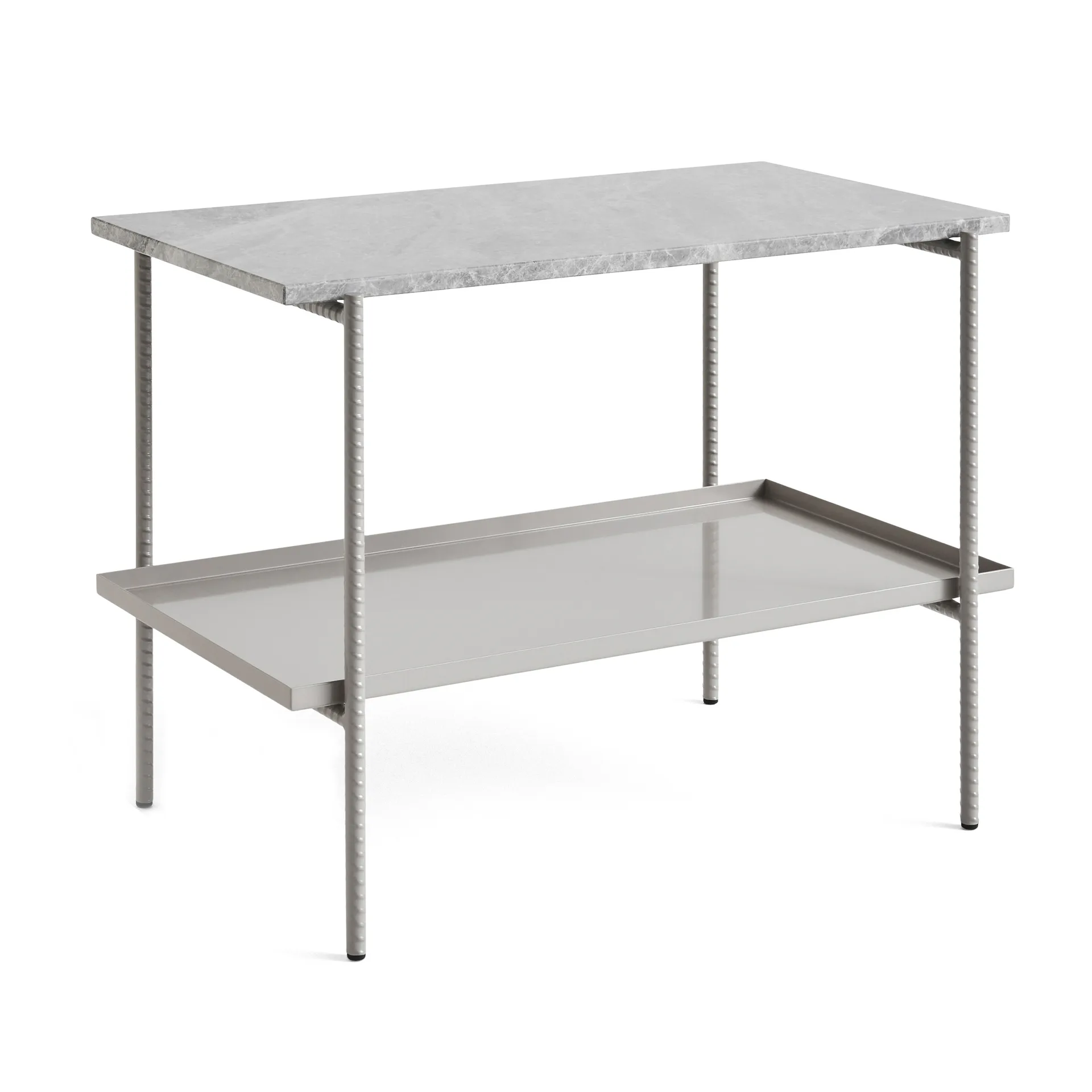 Table d'appoint Rebar 75x44x55 cm, Grey marble-fossil HAY