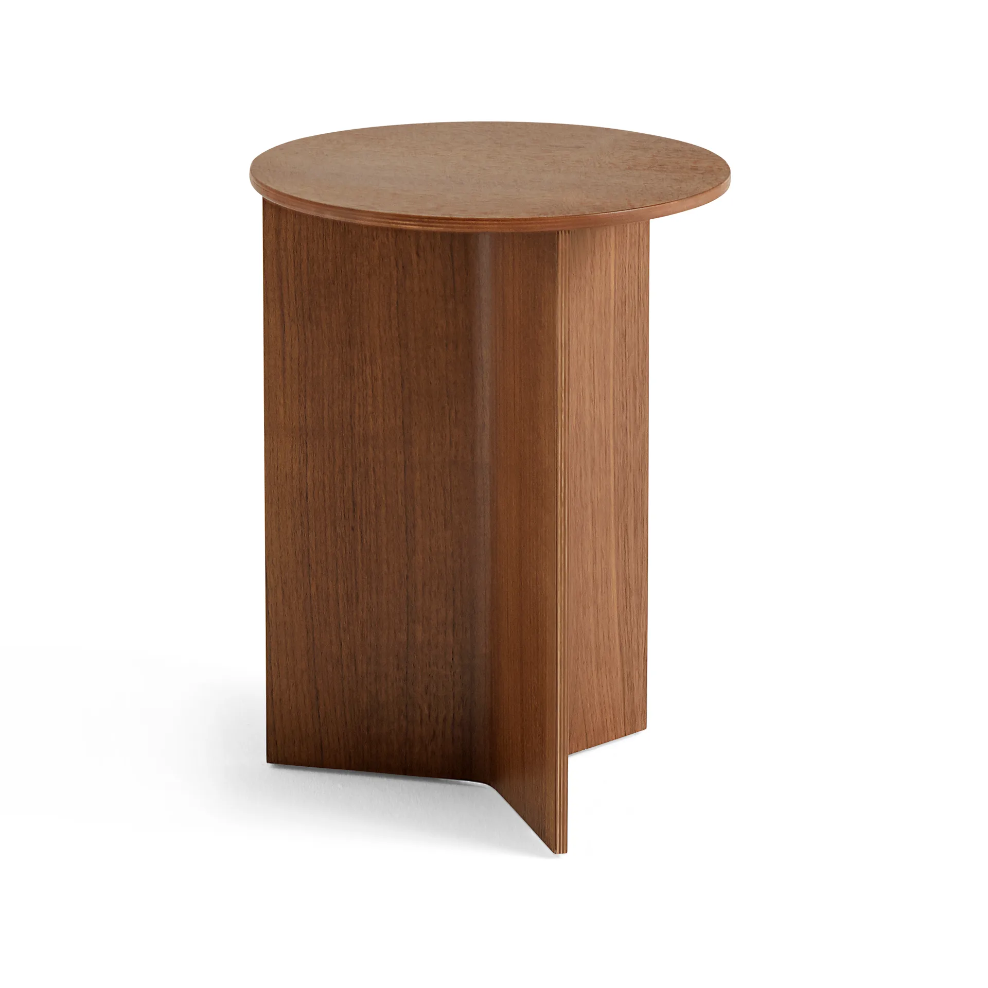 Table d'appoint Slit high Ø35 cm, Lacquered walnut HAY