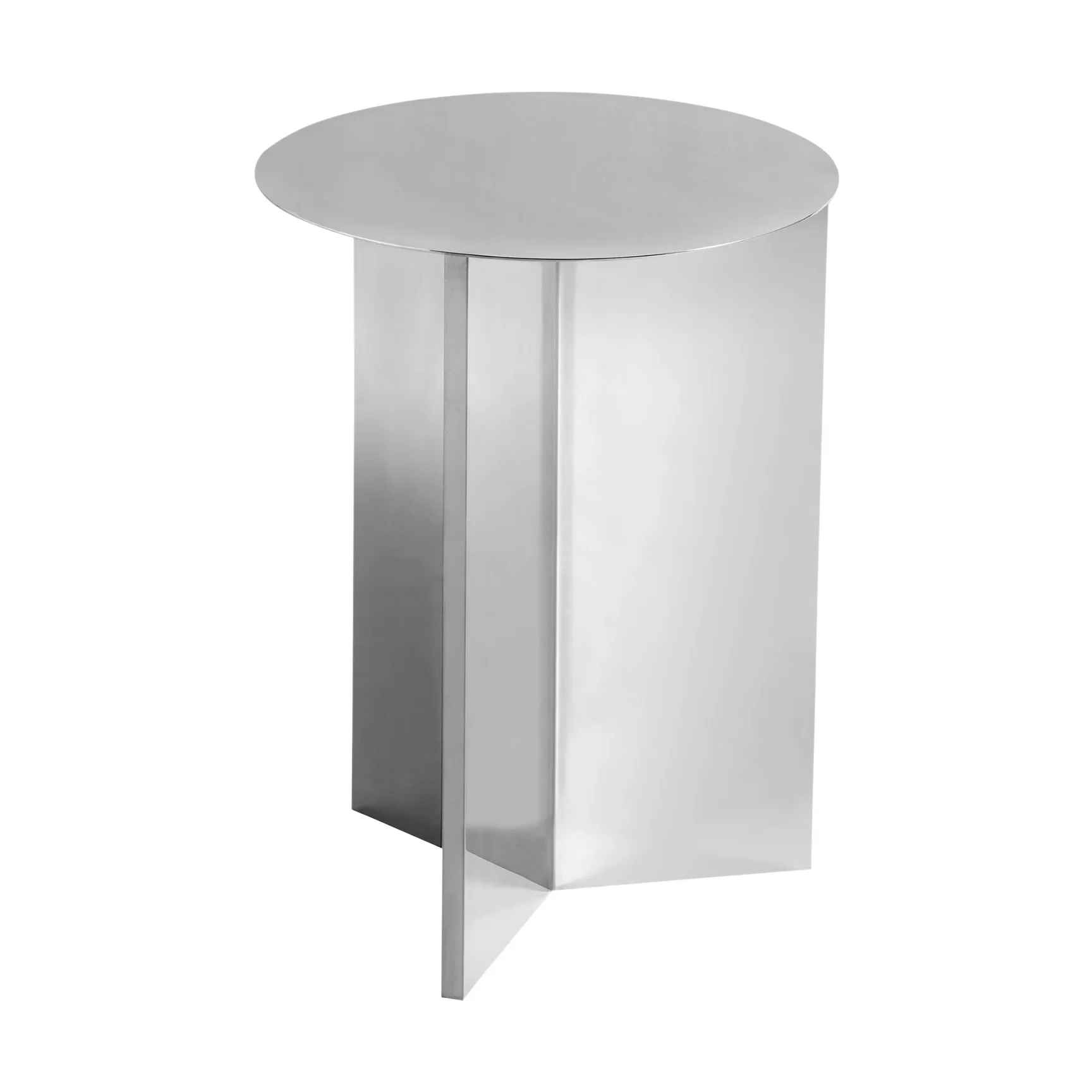 Table d'appoint Slit high Ø35 cm, Mirror polished steel HAY