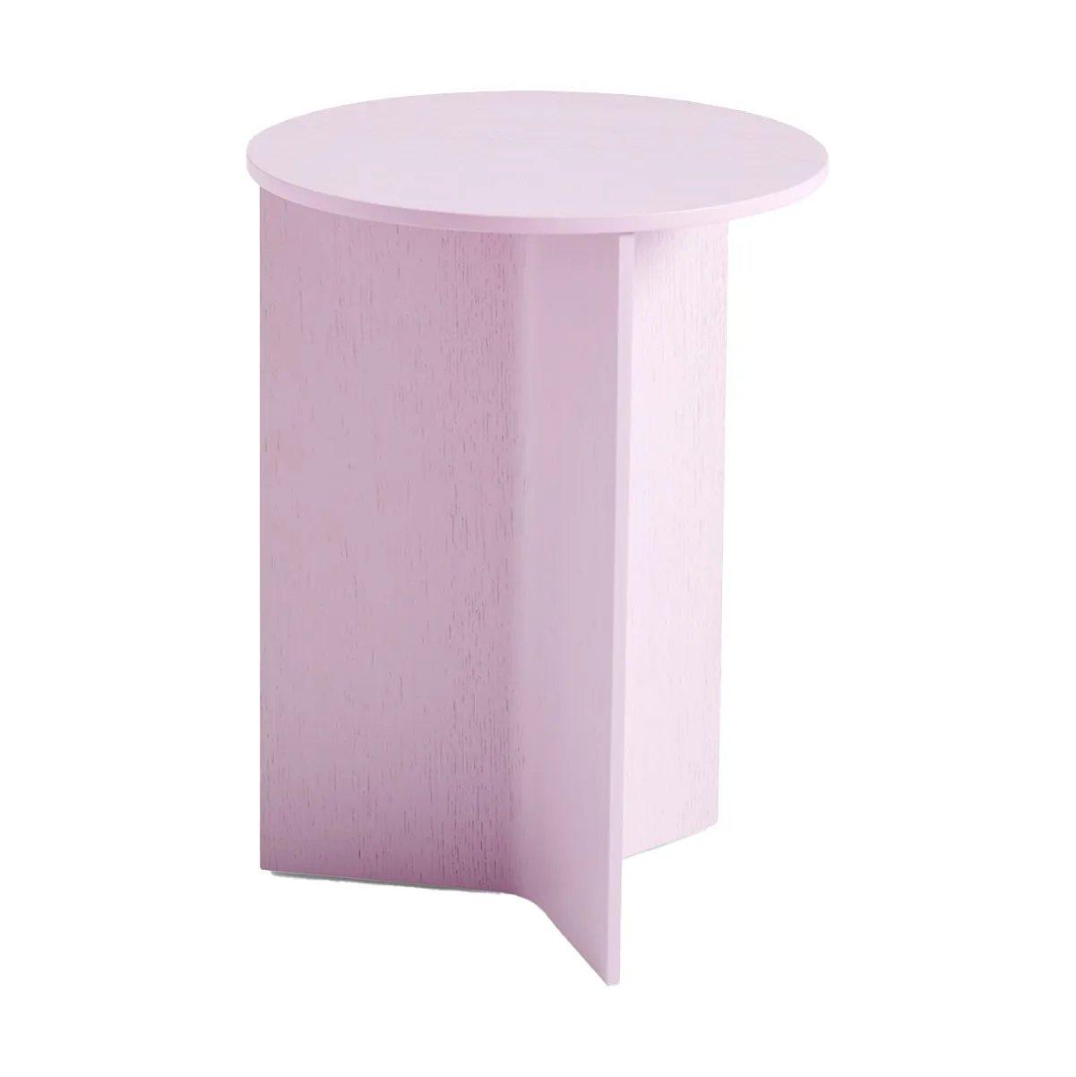 Table d'appoint Slit high Ø35 cm, Pink lacquered oak HAY