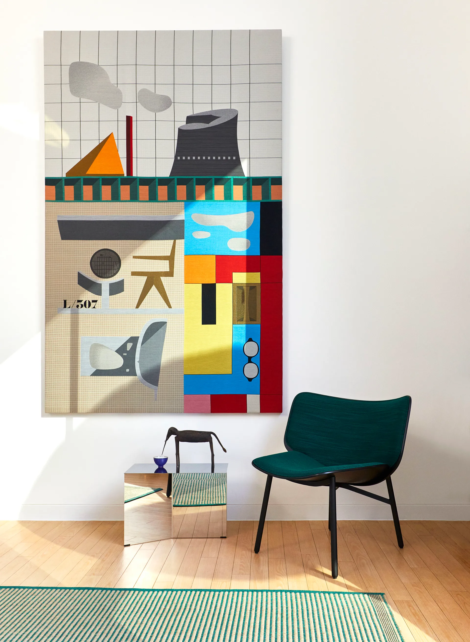 Table d'appoint Slit Oblong 27,5x49 cm, Mirror polished steel HAY