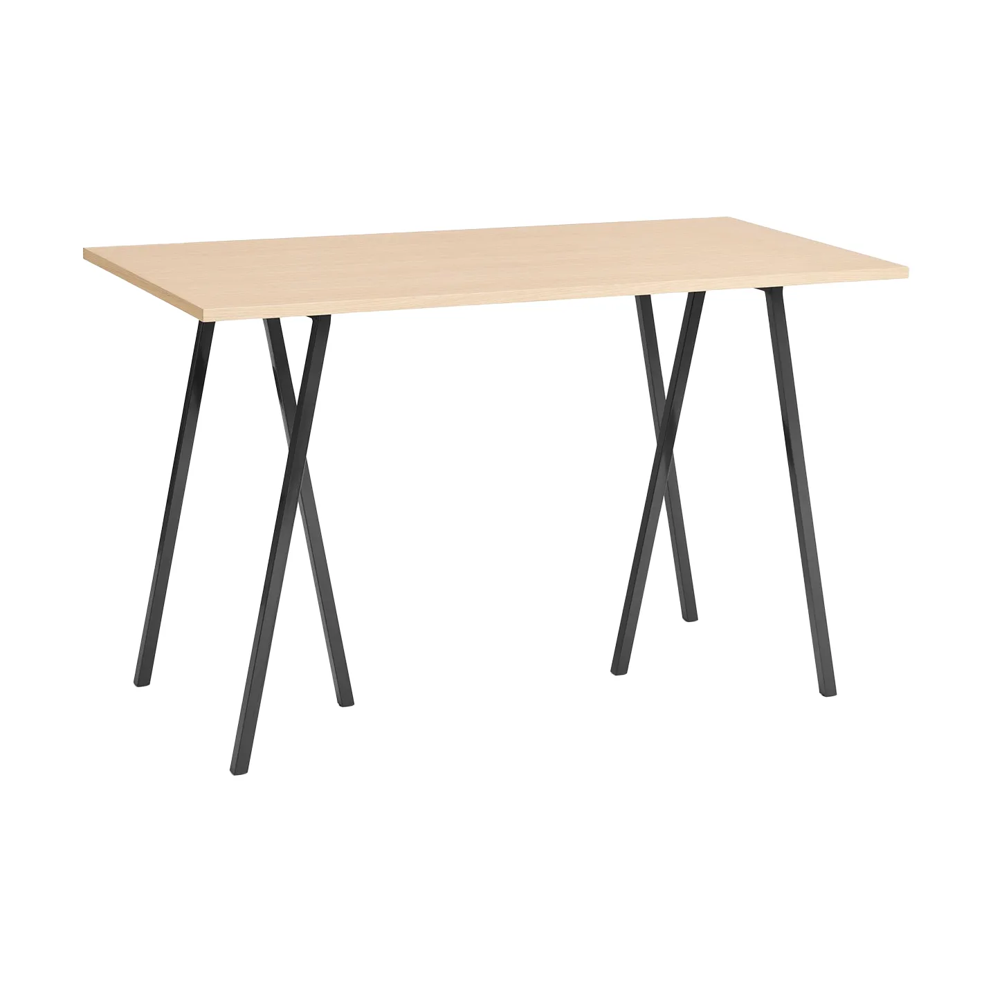 Table de bar Loop Stand incl. support 77,5x160 cm, Black-clear lacq. oak HAY