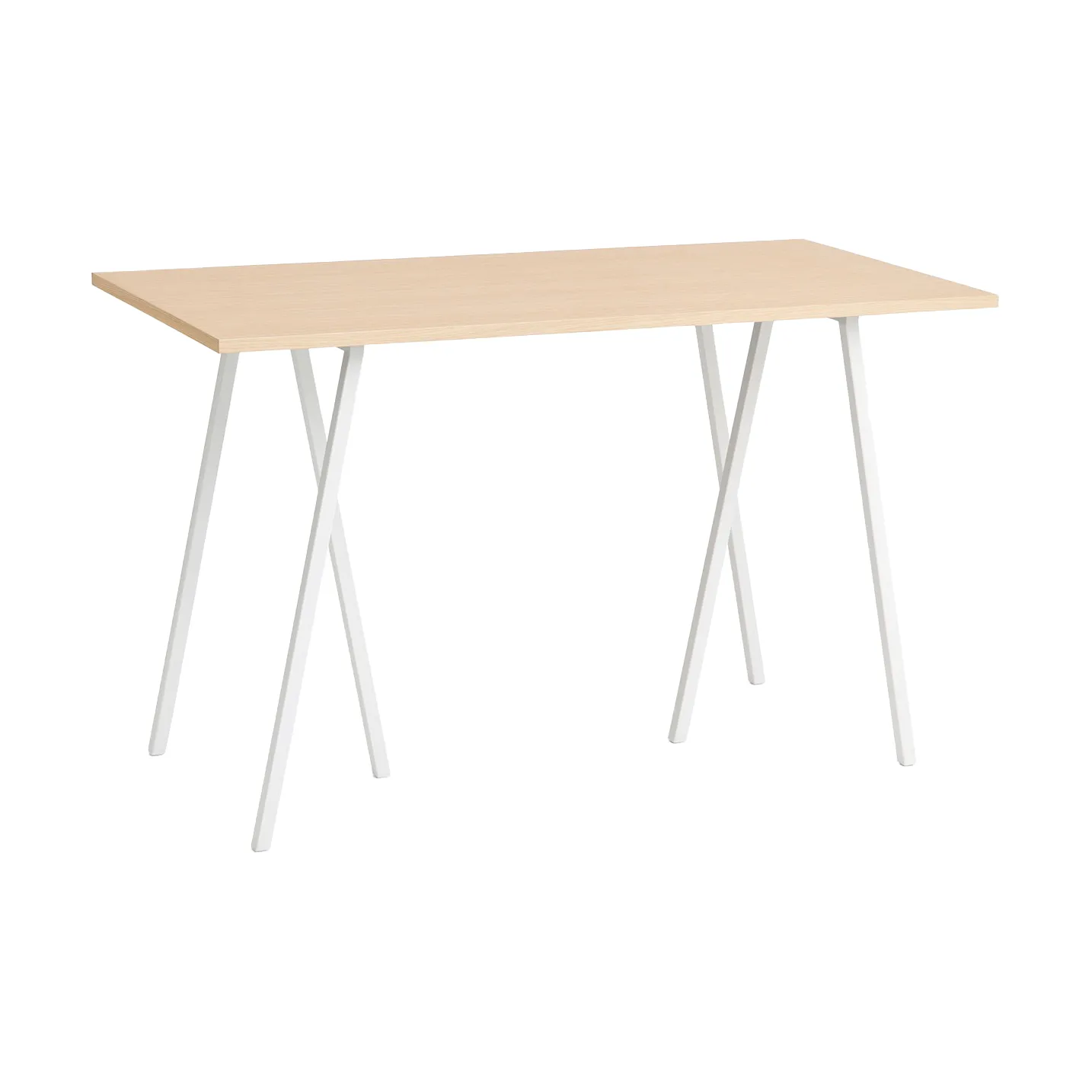 Table de bar Loop Stand incl. support 77,5x160 cm, White-clear lacq. oak HAY