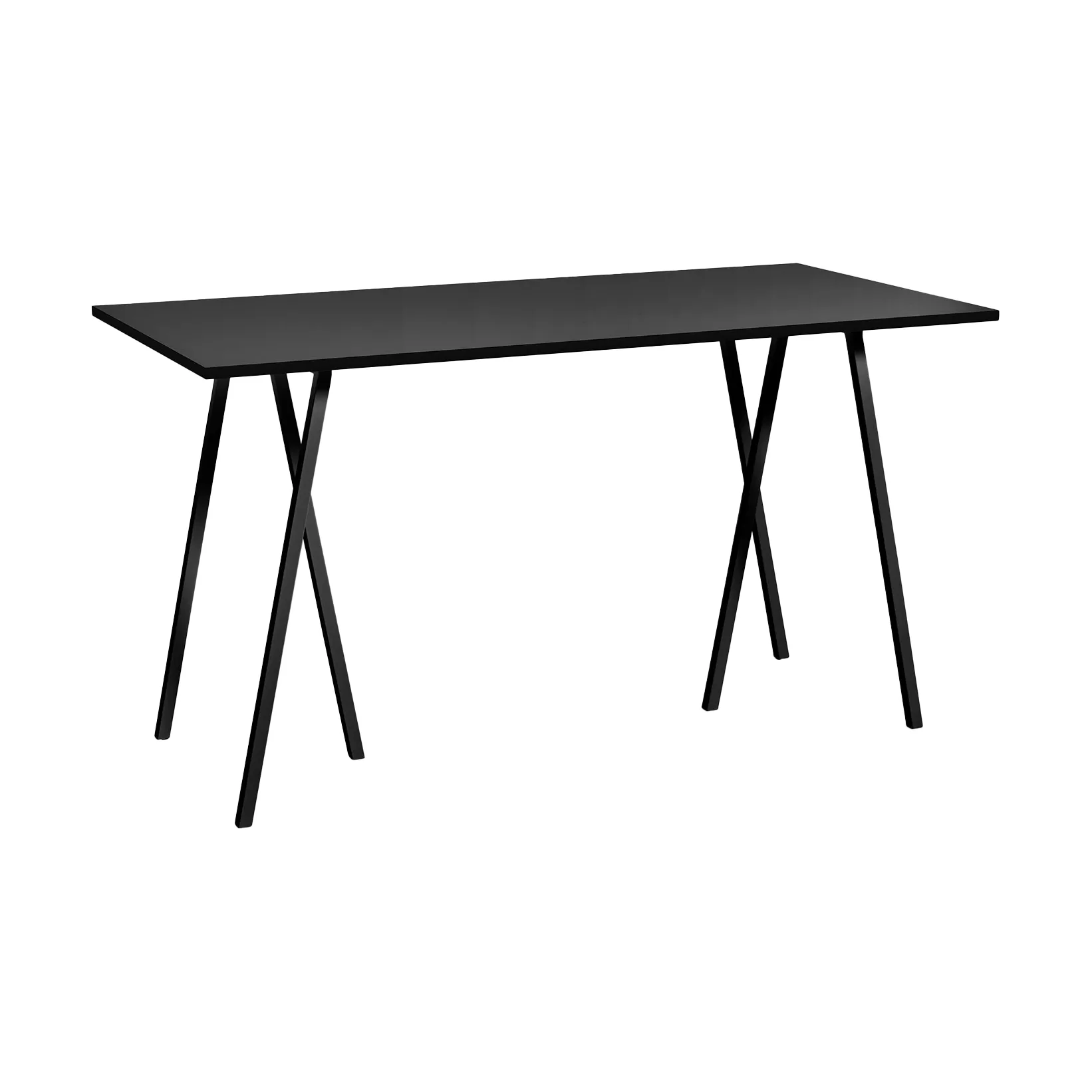 Table de bar Loop Stand incl. support 87,5x180 cm, Black-black linoleum-black ash HAY