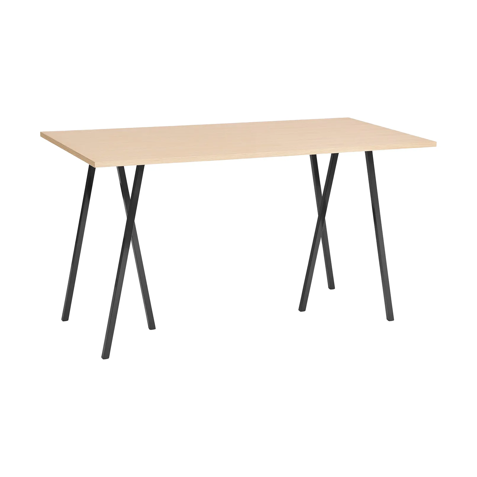 Table de bar Loop Stand incl. support 87,5x180 cm, Black-clear lacq. oak HAY