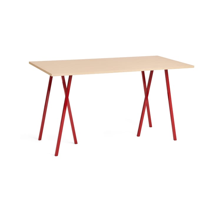 Table de bar Loop Stand incl. support 87,5x180 cm - Maroon red-clear lacq. oak - HAY