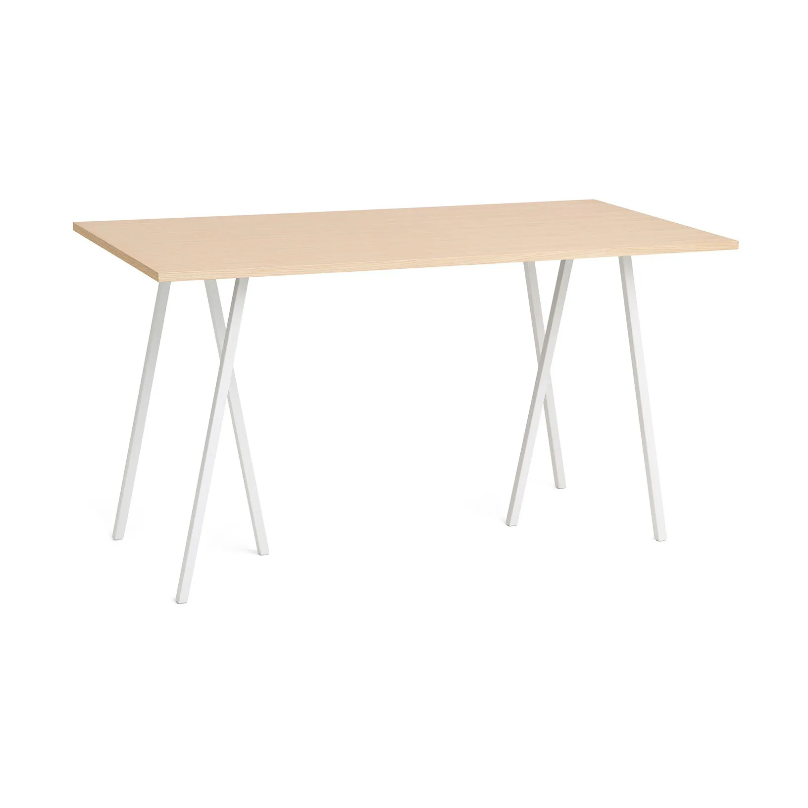 Table de bar Loop Stand incl. support 87,5x180 cm, White-clear lacq. oak HAY