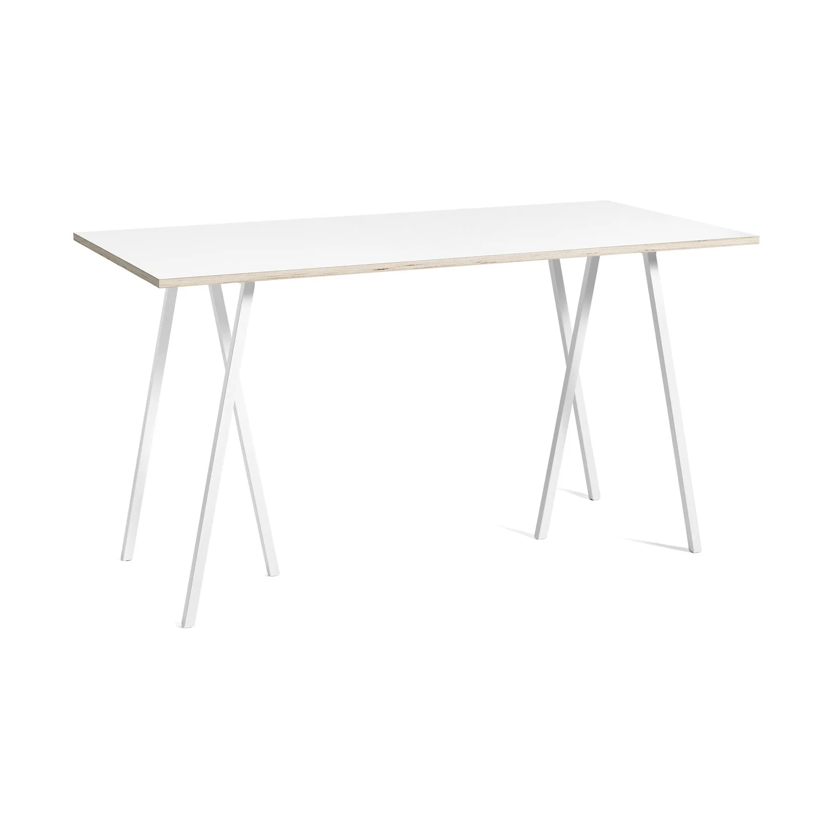 Table de bar Loop Stand incl. support 87,5x180 cm, White-white laminate-plywood HAY