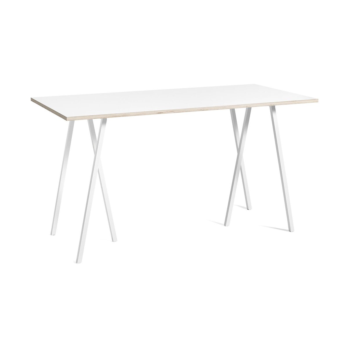 HAY Table de bar Loop Stand incl. support 87,5x180 cm White-white laminate-plywood