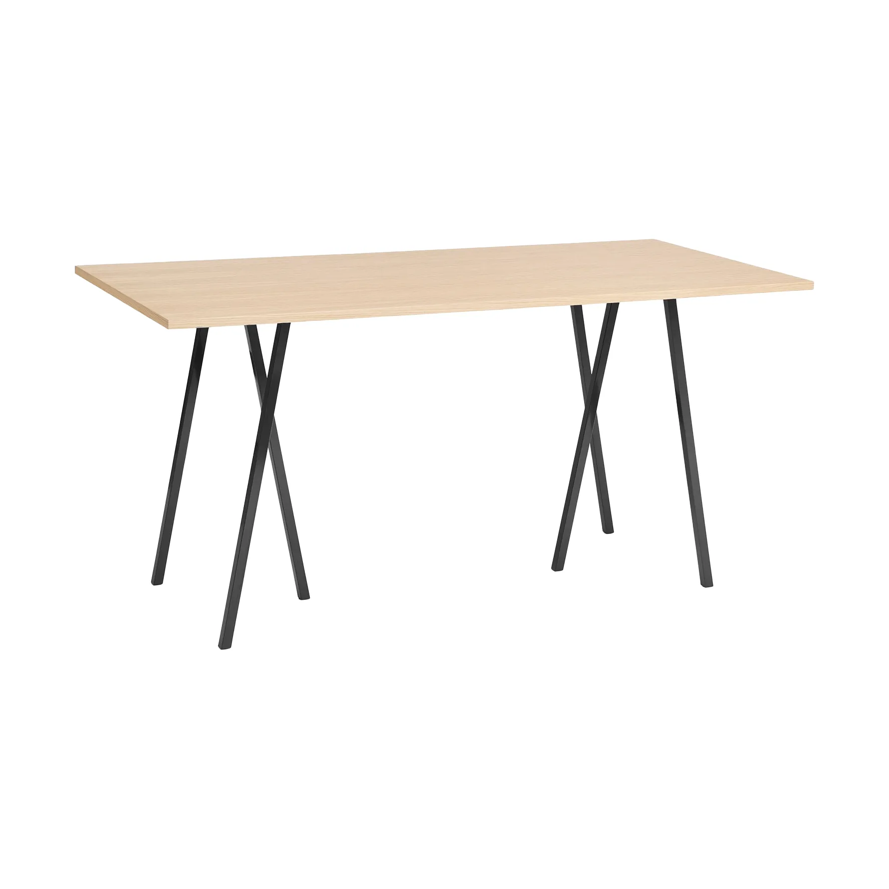 Table de bar Loop Stand incl. support 92,5x200 cm, Black-clear lacq. oak HAY