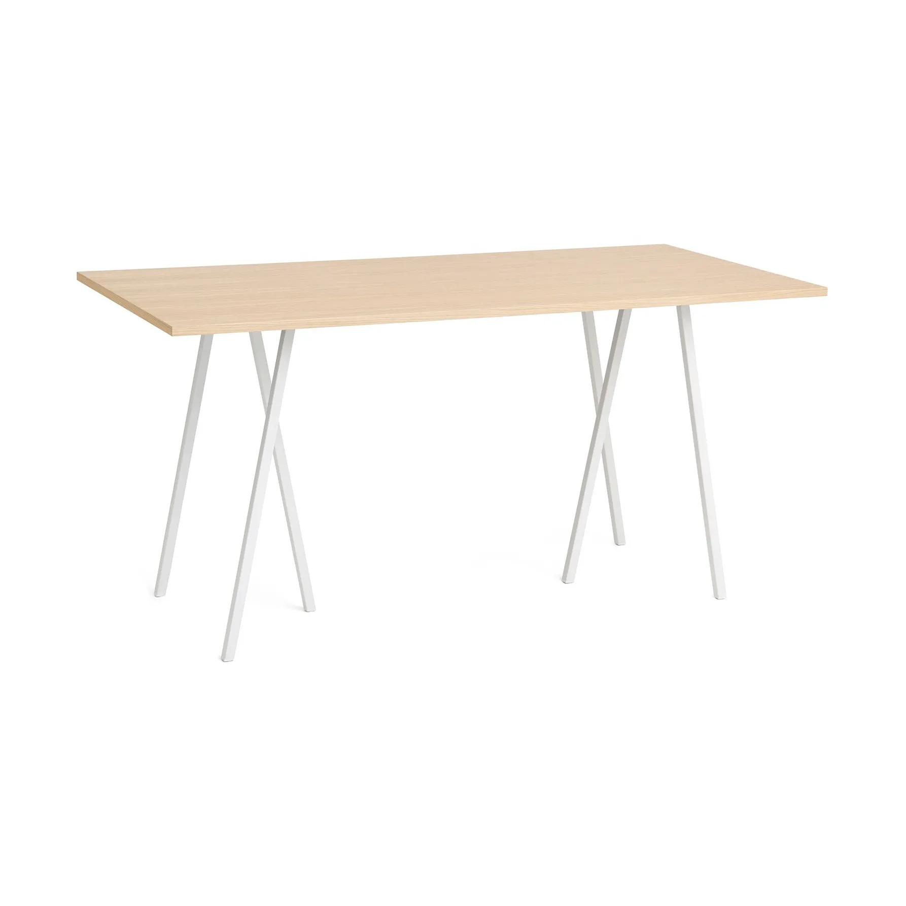 Table de bar Loop Stand incl. support 92,5x200 cm, White-clear lacq. oak HAY