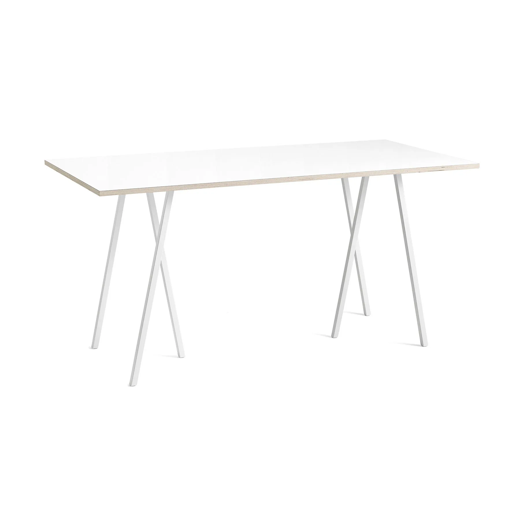 Table de bar Loop Stand incl. support 92,5x200 cm, White-white laminate-plywood HAY