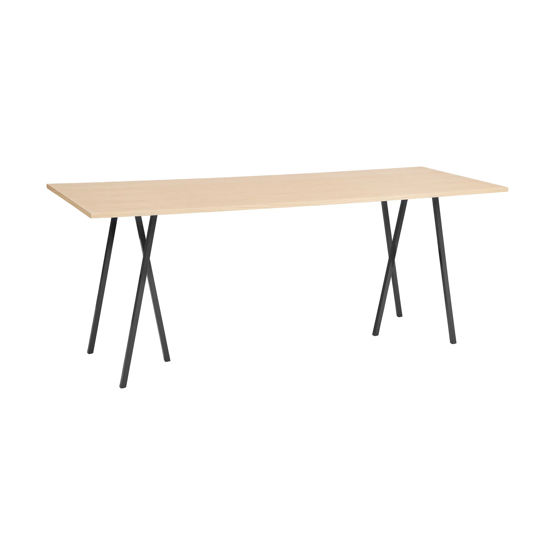Table de bar Loop Stand incl. support 92,5x250 cm, Black-clear lacq. oak HAY