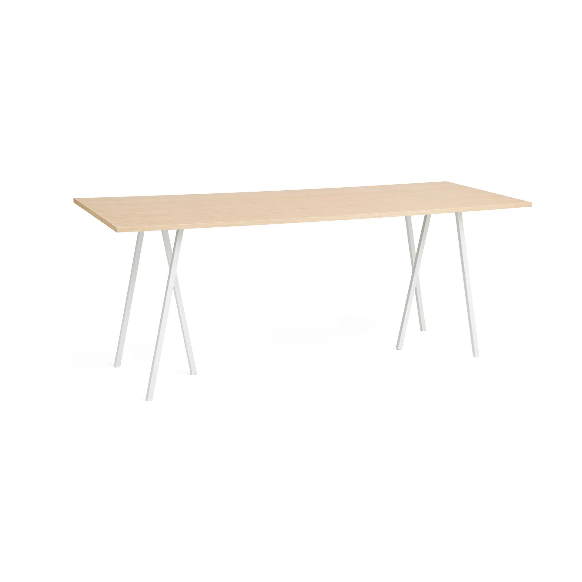 Table de bar Loop Stand incl. support 92,5x250 cm, White-clear lacq. oak HAY