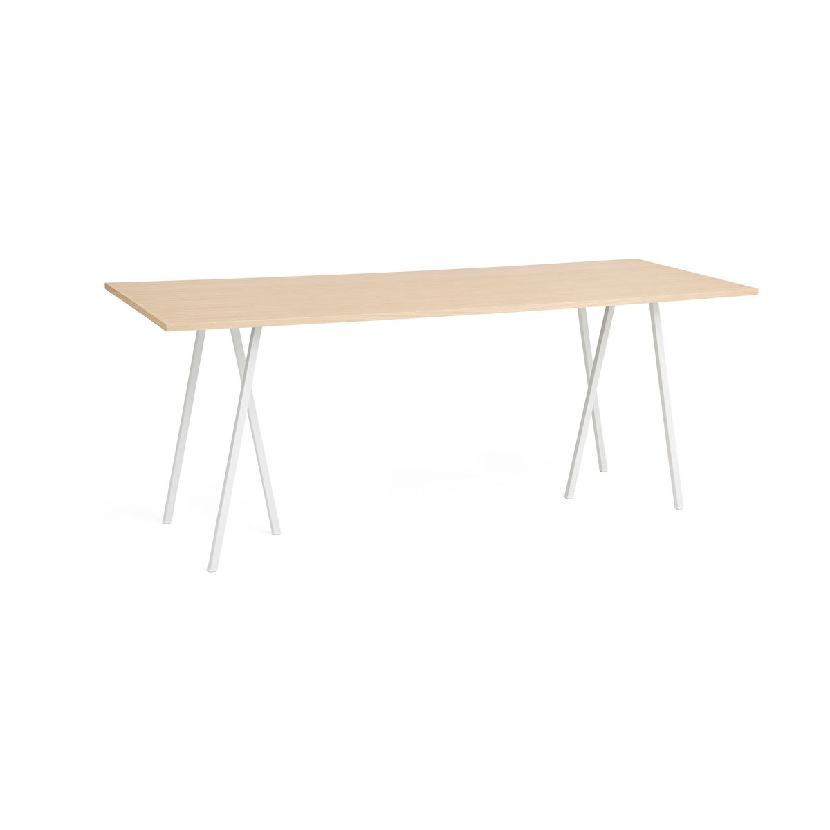 HAY Table de bar Loop Stand incl. support 92,5x250 cm White-clear lacq. oak