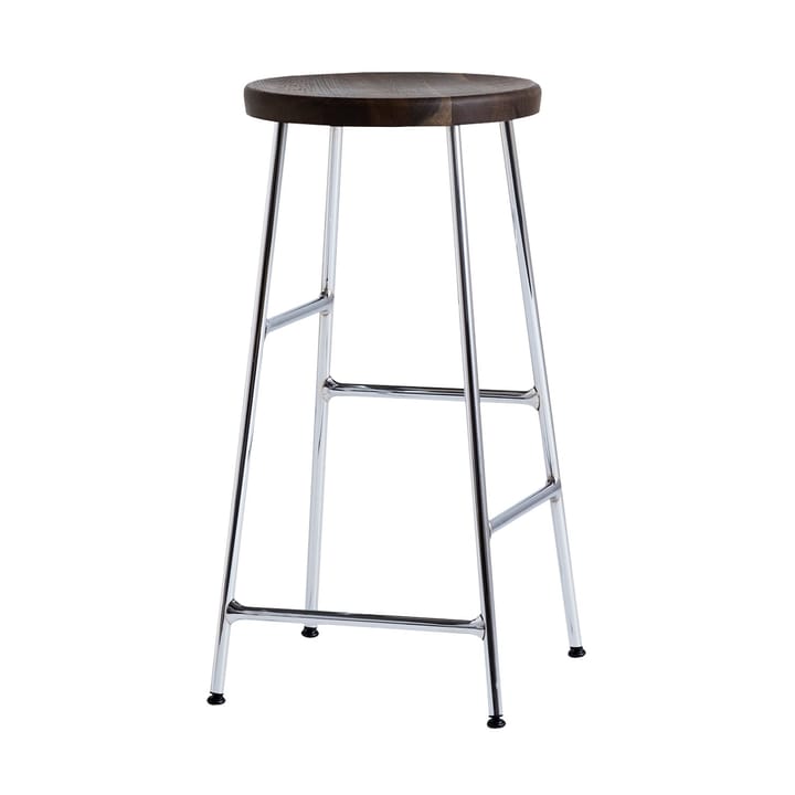 Tabouret de bar Cornet 65 cm - Smoked oiled oak-chrome - HAY