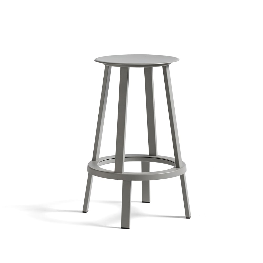 HAY Tabouret de bar Revolver Sky grey, low | Design Scandinave | Tabourets de bar | Gris