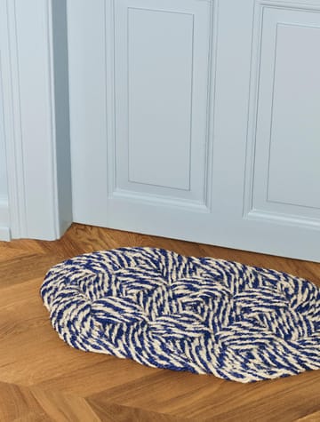 Tapis de porte Coco 40x80 cm - Swirl blue-off white - HAY