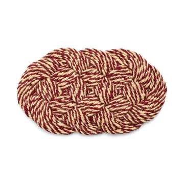 Tapis de porte Coco 40x80 cm - Swirl bordeaux-off white - HAY