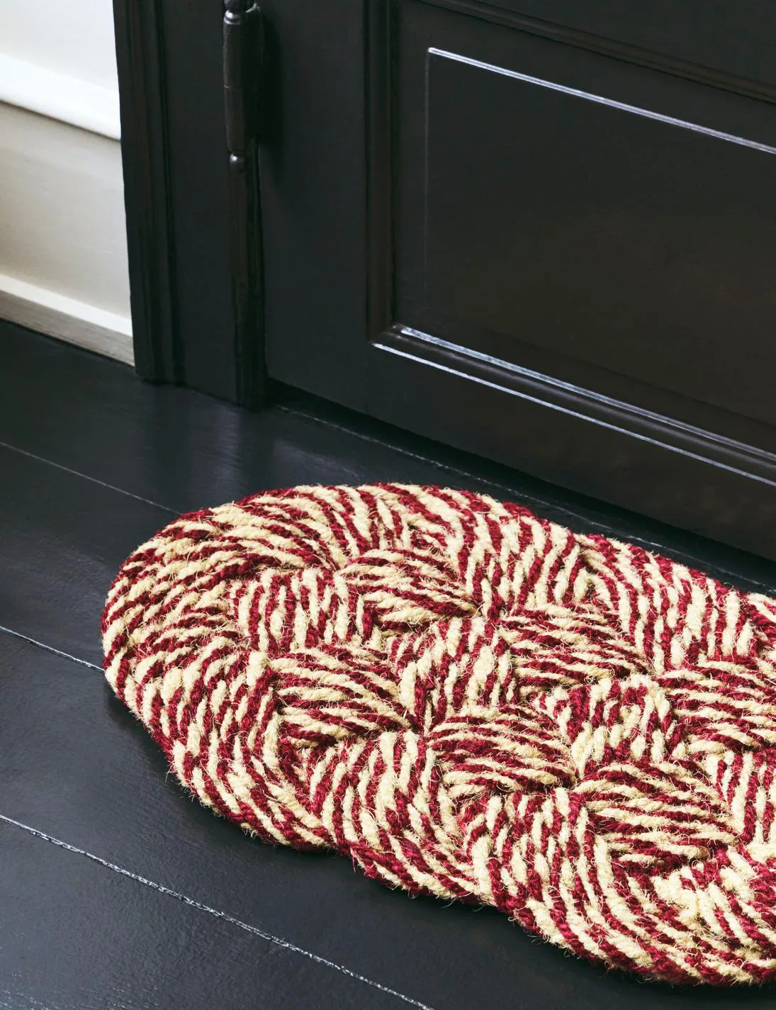 Tapis de porte Coco 40x80 cm, Swirl bordeaux-off white HAY