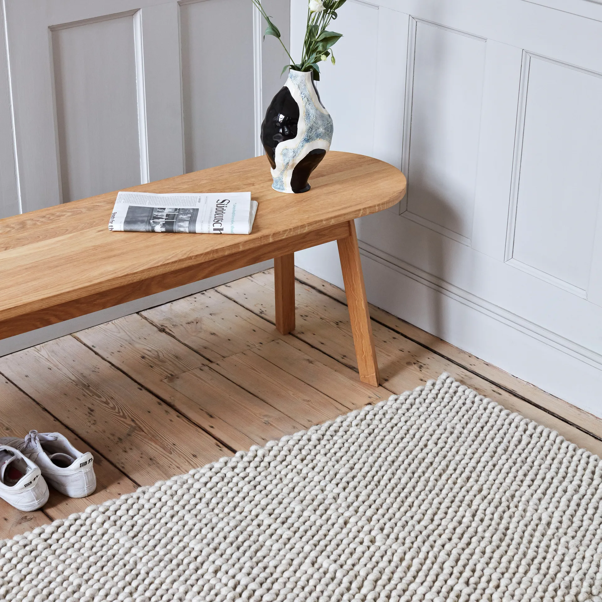 Tapis en laine Peas 170x240 cm, Soft grey HAY