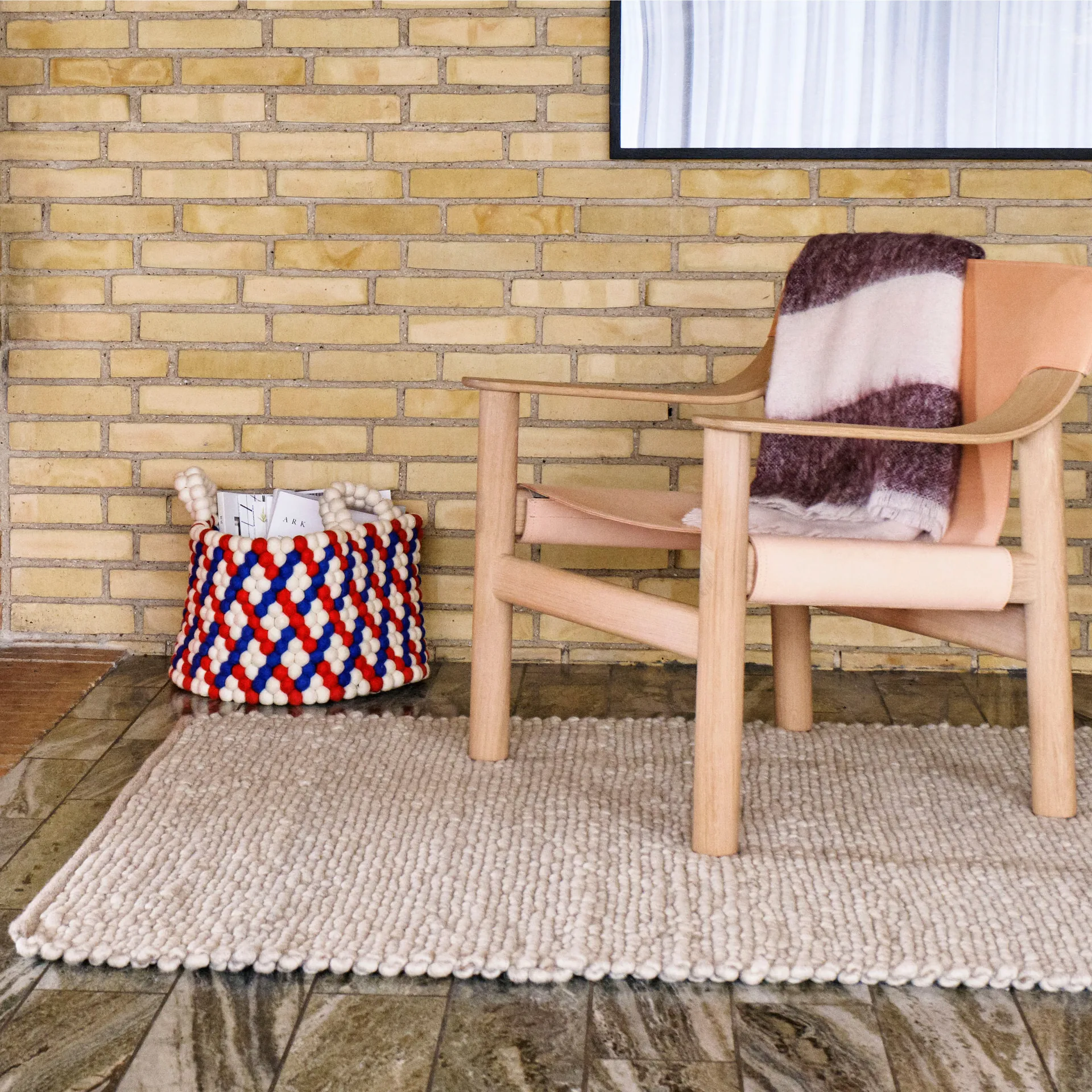 Tapis en laine Peas Random 140x200 cm, Soft grey HAY