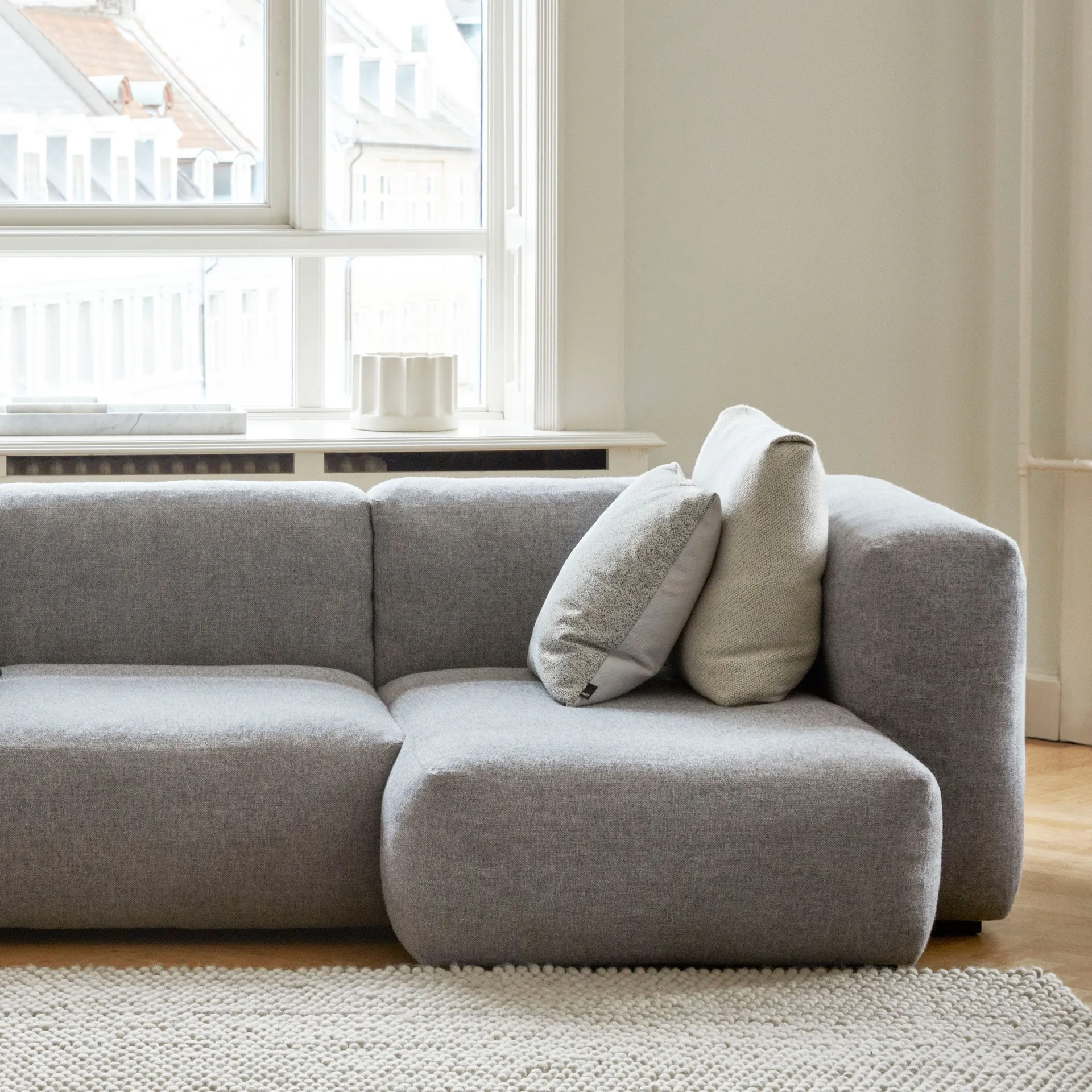 Tapis en laine Peas Random 170x240 cm, Soft grey HAY