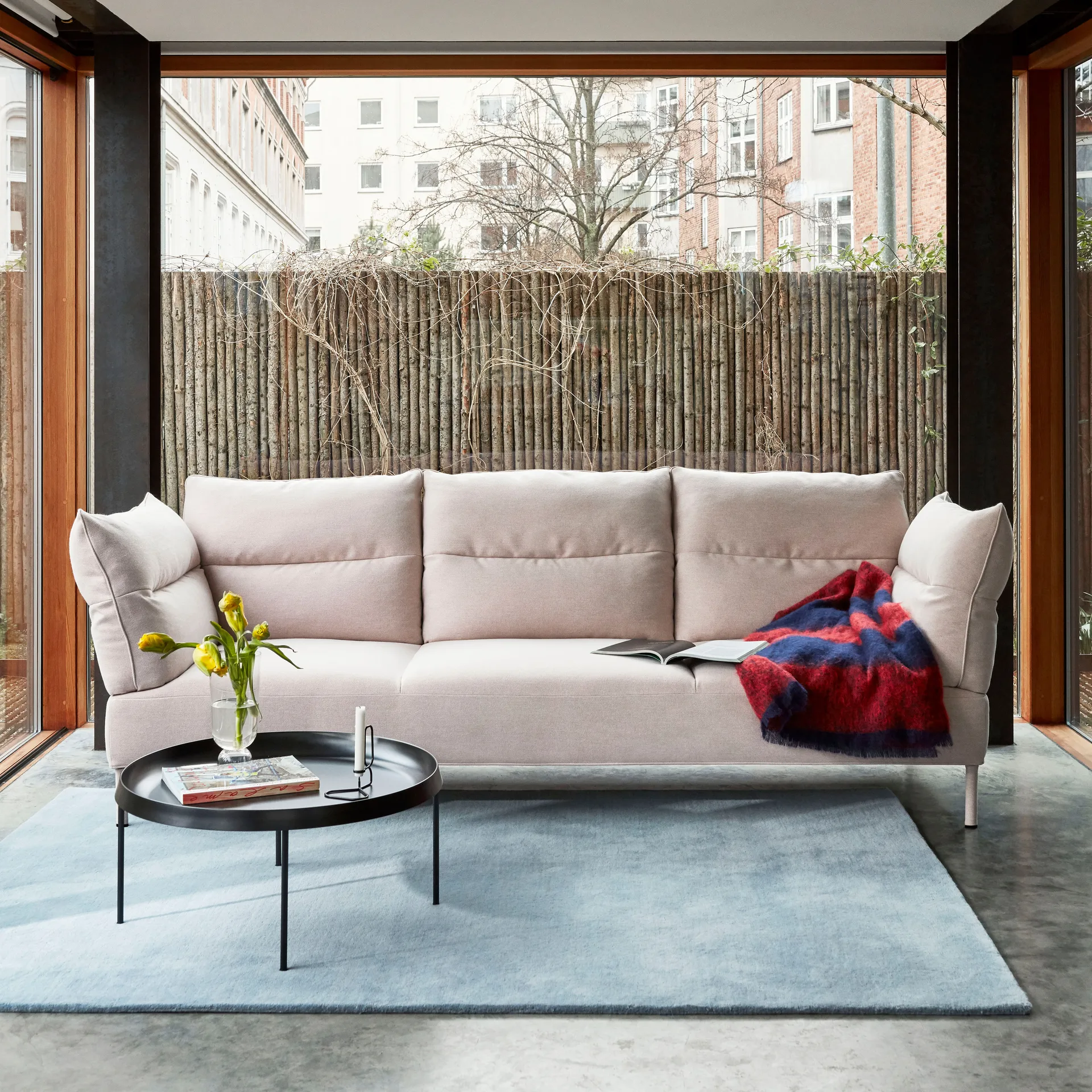 Tapis en laine Raw No 2 170x240 cm, Light blue HAY