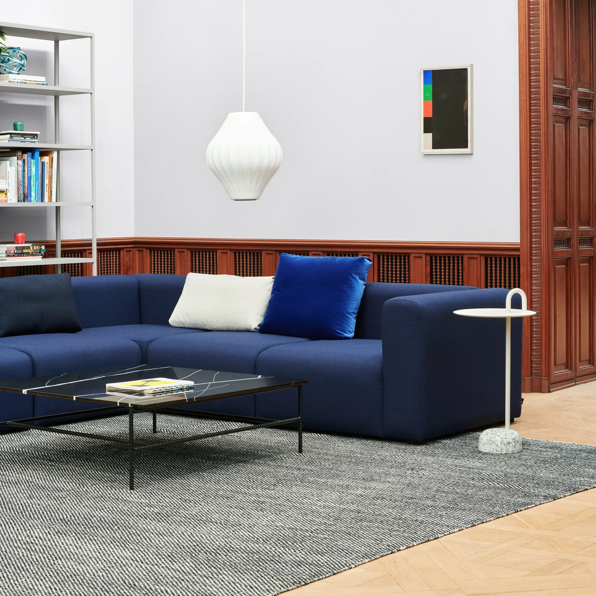 Tapis kélim Moiré 170x240 cm, Noir HAY