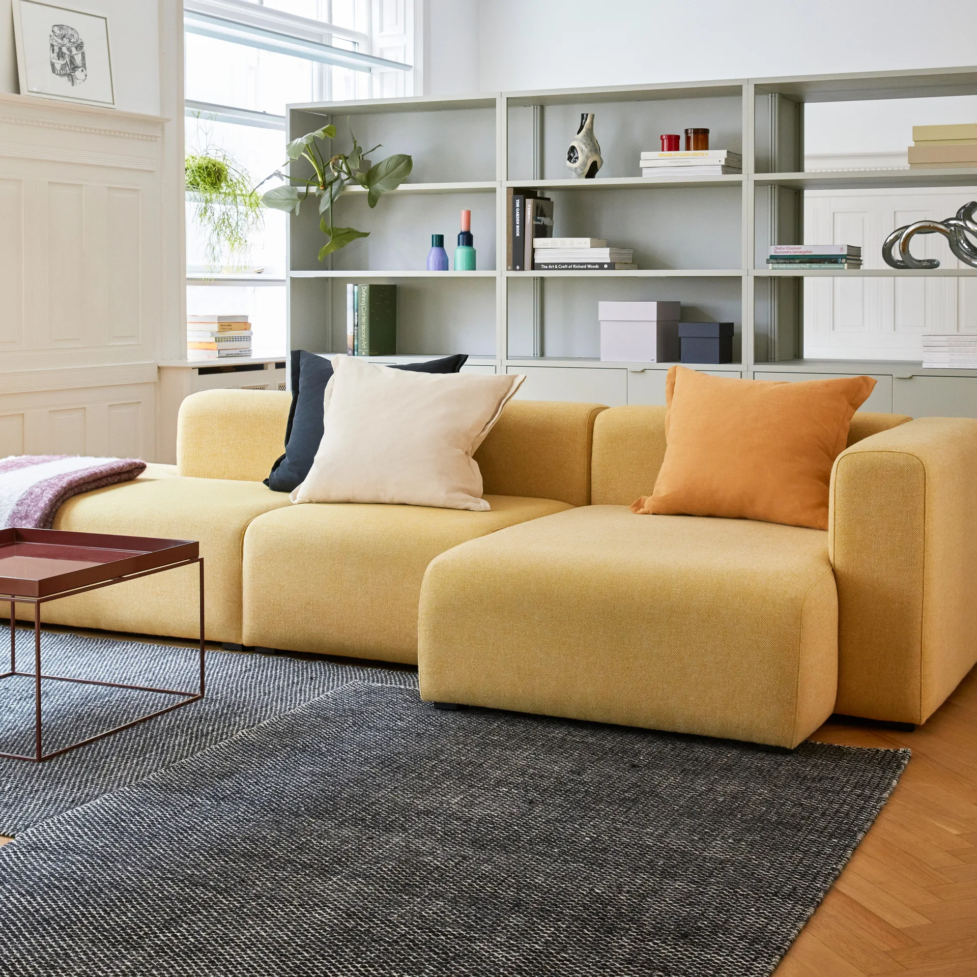 Tapis kélim Moiré 170x240 cm, Noir HAY