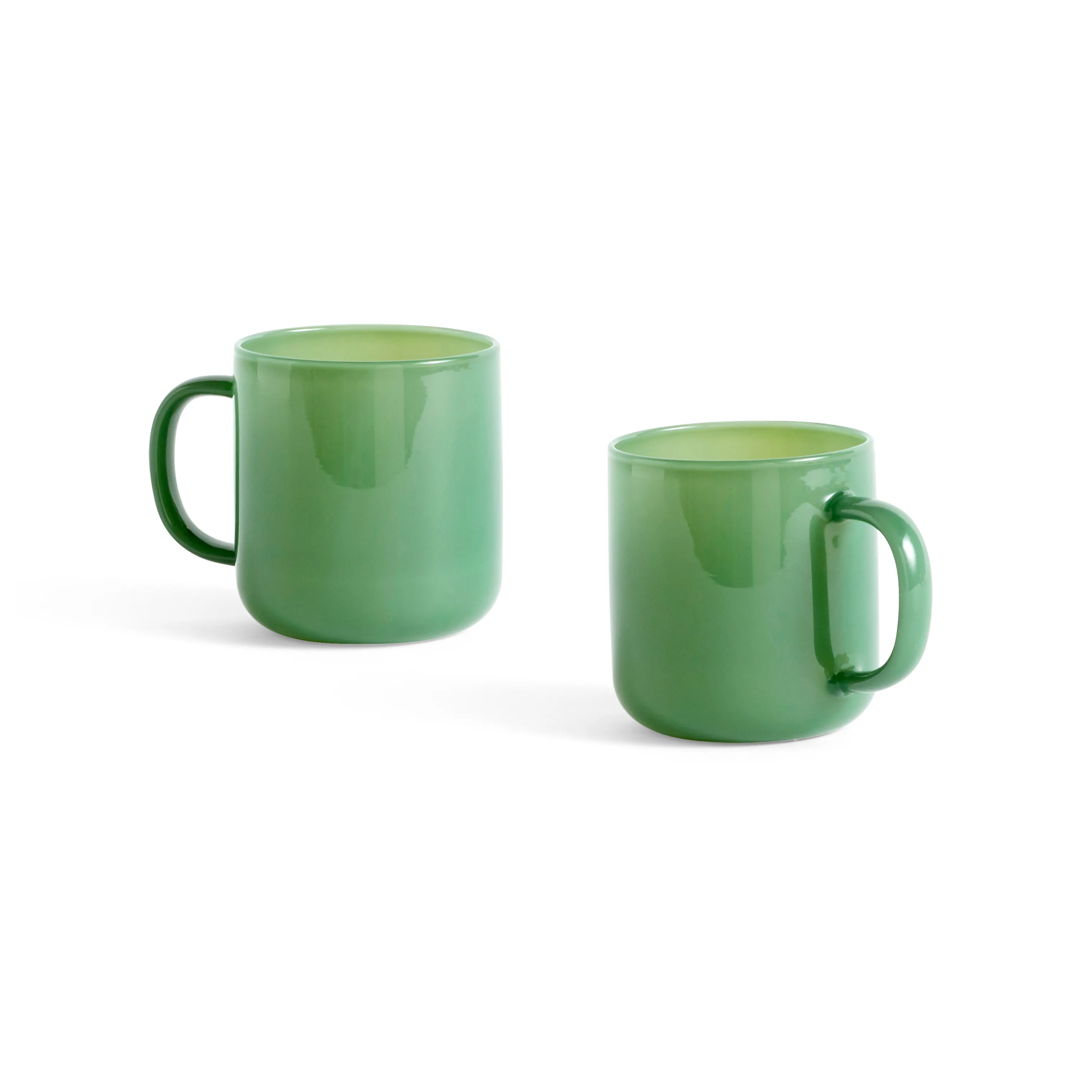 Lot De 2 Tasses à Café Thomas Loft - Couleur Vert Mousse - Porcelaine Design Scandinave